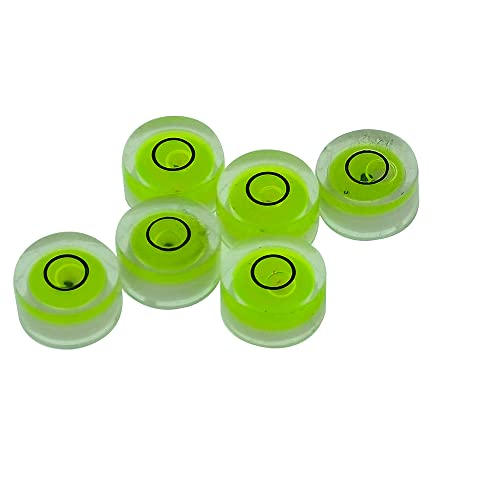 Circular Bubble Spirit Level BY GFNT for Tripod, Phonograph, Turntable Etc 6PCS (12x6mm green)