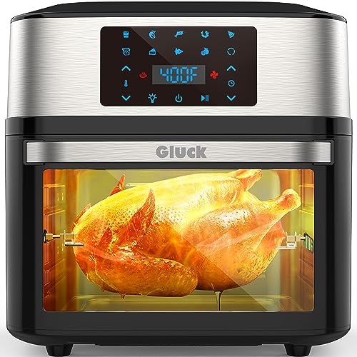 GLUCK Air Fryer Oven, 10-in-1 20 QT Airfryer Oven with Visible Cooking Window, Large Air Fryer Toaster Oven Combo with Recipes & 13 Accessories, ETL Certification