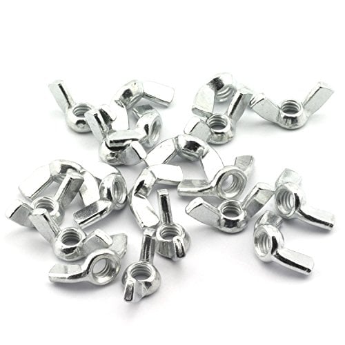 20 Pack 1/4" Wing Nuts Zinc Plated Fasteners Parts 1/4-20 Inches Butterfly Nut