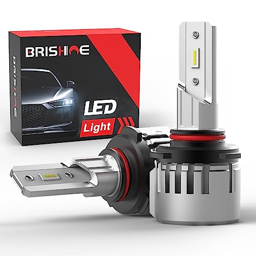 BRISHINE 9005 HB3 LED Bulbs, 24000LM 600% Brighter 6500K Cool White LED Light Bulbs Compatible with 4Runner Rav4 Tundra Accord Silverado Tahoe