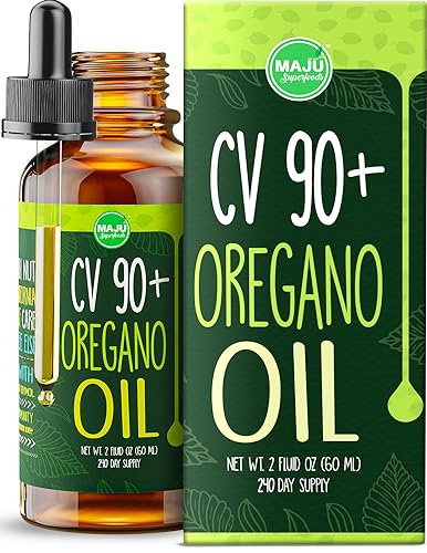 MAJU Oregano Oil Drops, Potent 90%+ Carvacrol (2 fl oz) Wild Mediterranean Essential Oil of Oregano Liquid, Aceite de Oregano, Immune and Seasonal Support, Compare to Organic