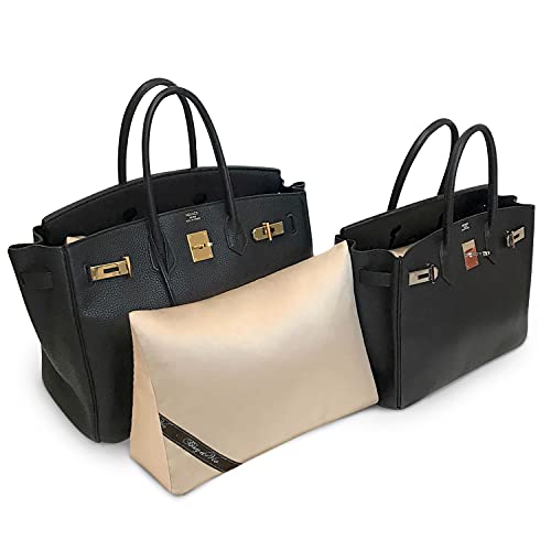 Bag-a-Vie Purse Shaper Pillow Insert - Champagne - Luxury Handbag Shaper Insert for Women's Purses - Handbag Custom Pillow Purse Accessories for Birkin 35