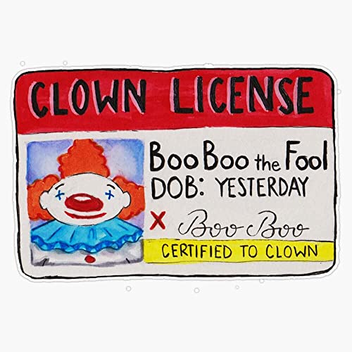 Magnet Clown License Magnet Bumper Sticker Car Magnet Flexible Reuseable Magnetic Vinyl 5"