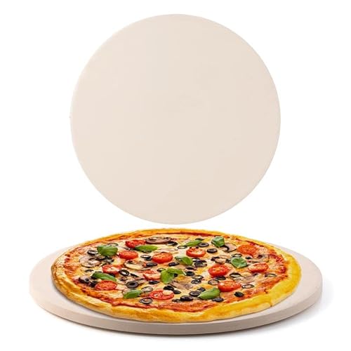 Nuwave Heavy-Duty Cordierite Pizza & Baking Stone, Heat Resistant up to 1472F, Great for Indoor Electric Ovens, Outdoor Gas, Wood Fire Grills, BBQ Grilling, & NuWave Bravo XL, Fits Most Frozen Pizzas