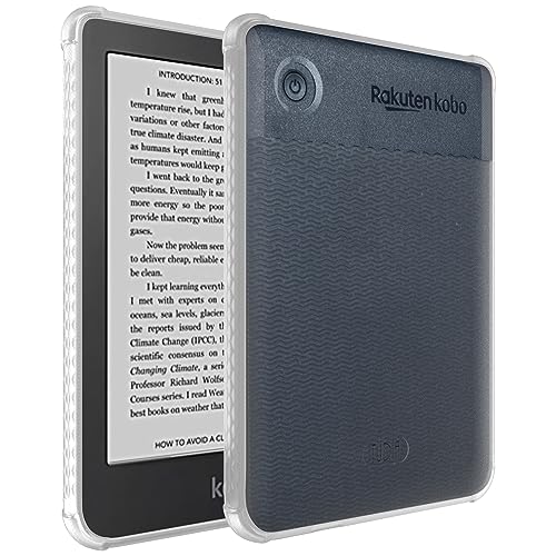 TUDIA SKN Designed for Kobo Clara 2E Case (6") Cover, [Reinforced Corners] Shockproof Slim Anti-Yellowing Silicone Clear Back Lightweight Grip Snug Fit TPU Bumper for eReader - Transparent Clear