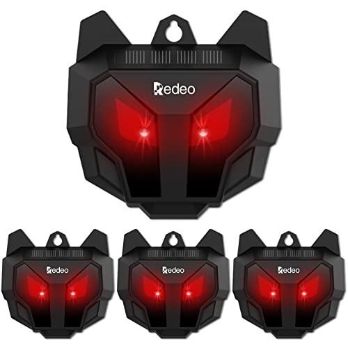 Redeo Solar Nocturnal Animal Repeller Predator Control Light Coyote Repellent Devices Waterproof Fox Raccoon Skunk Deer Deterrent with Red LED Lights for Garden Farm Chicken Coop