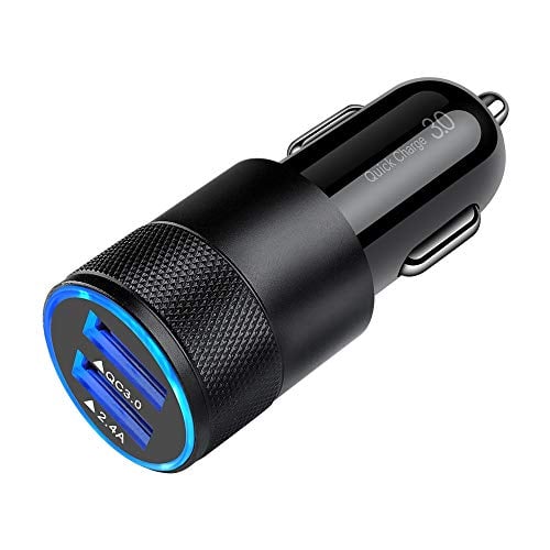 Fast Car Charger, Quick Charging 5.4A/30W Phone USB Adapter Rapid Plug 2 Port Cigarette Lighter Charger Flush Compatible Samsung, Tablet, iPhone, iPad, LG