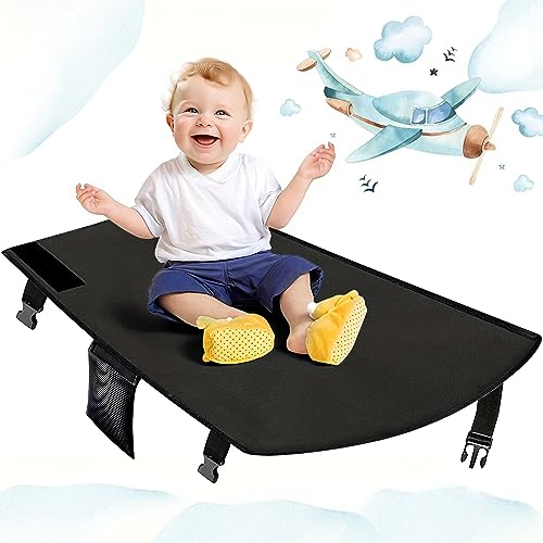 Toddler Airplane Bed, Airplane Bed for Toddler and Baby Travel Bed, Airplane Seat Extender for Kids - Make Your Travel Comfortable with Travel Baby Bed by Strongholden (Black)