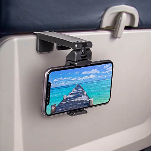 Perilogics Universal in Flight Airplane Phone Holder Mount. Hands Free Viewing with Multi-Directional Dual 360 Degree Rotation. Pocket Size Must Have Travel Essential Accessory for Flying