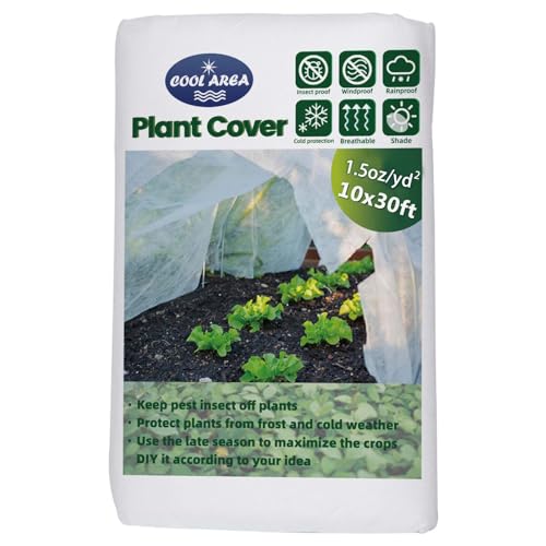 Cool Area Plant Covers Freeze Protection 10 FT x 30 FT 1.5oz Frost Blankets for Outdoor Plants,Frost Cloth Garden Cover Reusable Floating Row Cover Vegetables Frost Protection in Winter White