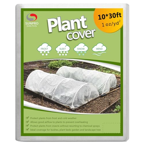 Plant Covers Freeze Protection,10Ft x 30Ft Reusable Floating Row Cover, Freeze Protection Plant Blankets for Cold Weather 1.0 oz/yd (Support Hoops Not Included)