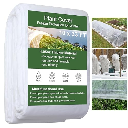 Cookmaster Plant Covers Freeze Protection, 10x33FT Frost Cloth Plant Freeze Protection, Garden Floating Row Covers for Raised Beds/Vegetables Insect/Winter Frost