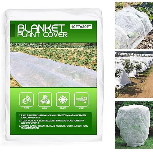 TOCCYARD Plant Covers Freeze Protection, 10 x 30Ft Frost Cloth Plant Freeze Protection, Thick Frost Blankets for Outdoor Plant Vegetables, Fabric Blankets Floating Row Cover for Winter Garden