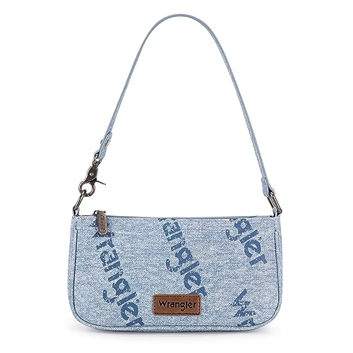 Wrangler Printing Shoulder Bags for Women Cluth Tote Handbag 90s Retro Hobo Purses WG113-001JN