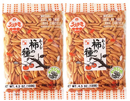 Japanese Traditional Rice Crackers : Nori Maki Arare/ Kaki No Tane 2packs (Kaki No Tane Wasabi)
