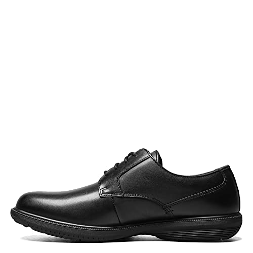 Nunn Bush Men's Marvin Street Plain Toe Oxford with Kore Slip Resistant Walking Comfort Technology, Black, 12 X-Wide