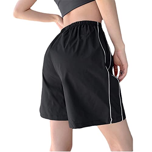 XPONNI Track Shorts for Women Athletic Shorts for Women Y2k Shorts Baggy Shorts Women Y2k Clothing (Black,M,Medium)