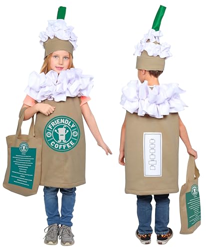 Dress Up America Coffee Costume for Kids - Cute Cappuccino/Frappuccino/Latte Dress-Up for Boys and Girls