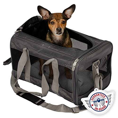 Sherpa Original Deluxe Travel Pet Carrier, Airline Approved & Guaranteed On Board - Charcoal Gray, Medium