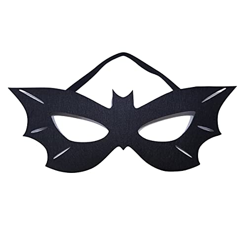 SOUTHSKY Batgirl Costume Mask,Black Red Eye Mask Half Face Masks For Halloween Costume Cosplay Raves Party (Full Black)