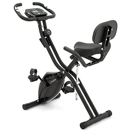 LANOS Foldable Exercise Bike For Home - 2 In 1 Recumbent Folding Exercise Bike and Upright Indoor Cycling Bike Positions, Indoor Stationary Bike