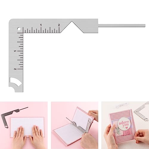Briartw Book Cover Guide,5-in-1 Stainless Steel Metal Bookbinding Cover Tool for Making Book Cover-Creating Book Covers Out of Chipboard Simple-Adding Personal Touch to A Notebook or Album