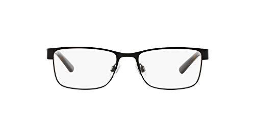 Polo Ralph Lauren Mens PH1157 Rectangular Prescription Eyewear Frames, Matte Black/Demo Lens, 57 mm