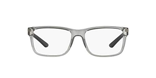 A|X ARMANI EXCHANGE Men's AX3016 Square Prescription Eyeglass Frames, Transparent Smoke/Demo Lens, 53 mm