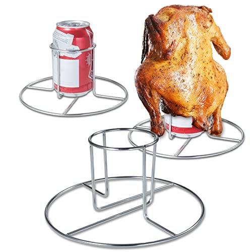 Beer Can Chicken Stand - 2 pcsfor Grill Oven Smoker Sturdy Stainless Steel Beer Butt Chicken Holder for Whole Chicken Roaster Easy to Use and Clean Chicken Rack for Tender and Juicy Chicken Turkey