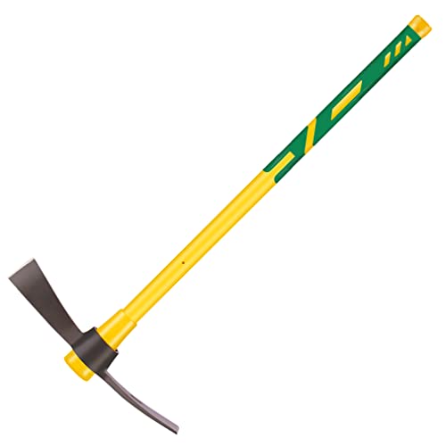 Cutter Mattock, 36" Heavy Duty Pick Axe with Forged Heat Treated Steel Blades Hoe for Weeding, Prying and Chopping, Digging Tool with Fiberglass Handle (36.3inch, Yellow)