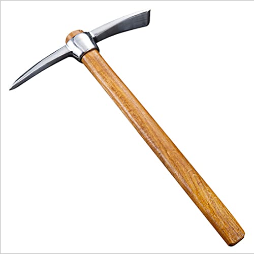 icross-ep Garden Pick Mattock Hoe, Pickaxe Heavy Duty Pick Axe Hand Tool for Transplanting Digging Planting Loosening Soil Camping or Prospecting (16.58.51.3Inches)