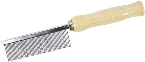 Dog & Cat Combs For Grooming Long Haired Cats & Dogs - Pet Dog Cat Comb Stainless Steel Pin Teeth Wooden Handle Grooming Fur Hair Brush - Comb Removes & Prevents Matted Fur