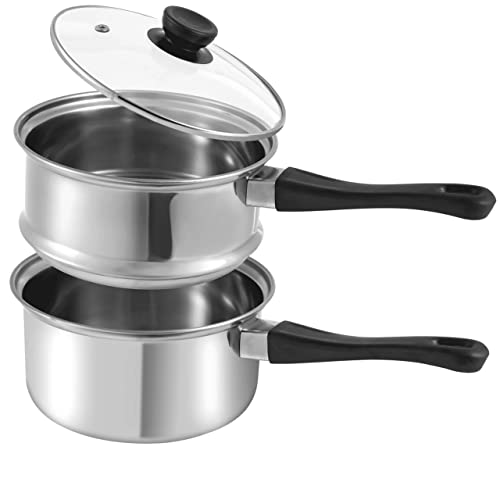La Patisserie 1.5 Quart Double Boiler w/ 4 Chocolate Molds - 3 Piece Stainless Steel Double Boiler Pot for Melting Chocolate, Candle Making, Soap Melting and Wax Melting