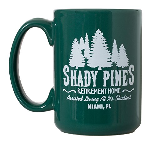 Shady Pines Retirement Home Mug - 15oz Deluxe Double-Sided Coffee Tea Mug (Green)