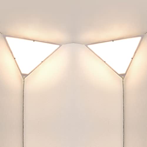 haultop 2 Pack Corner Light, Triangle Corner Lights for Living Room, Modern Corner Ceiling Light with 8.2FT Cord, Triangle Lights Plug in Ceiling Lights, Corner Wall Light for Bedroom, Office