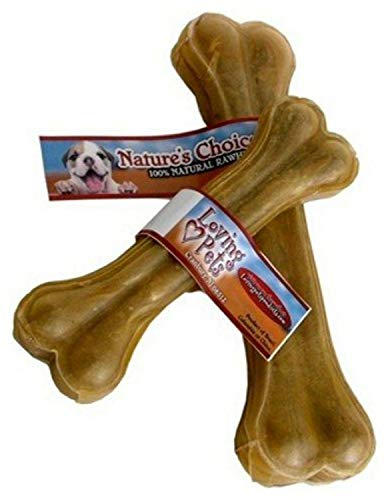 Loving Pets Nature's Choice Rawhide Pressed Bone Dog Chews, 6 Inch, 10 Pack