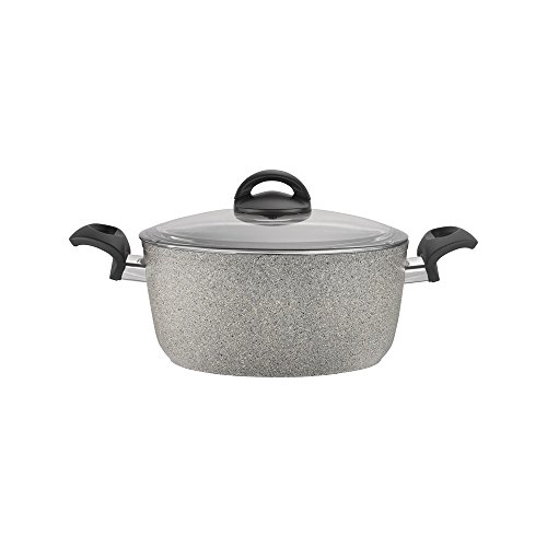 BALLARINI Parma by HENCKELS 4.8-qt Nonstick Dutch Oven with Lid, Made in Italy, Durable and Easy to clean,Granite