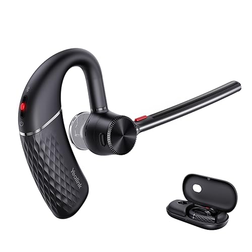 Yealink BH71 Bluetooth Earpiece, Wireless Headset with Noise Canceling Microphone,10 Hours Talk Time,Adjustable Ear Hook,Handsfree Earphones for Cell Phone,Pc Computer,Driving,Office Work