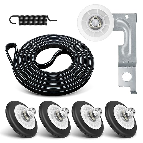 Upgraded Dryer Repair Kit Parts - Dryer Parts Kit Replacement Compatible with LG Kenmore Dryers Includes 4581EL2002C Dryer Drum Roller Assembly 4400EL2001A Dryer Belt & 4561EL3002A Dryer Idler Pulley