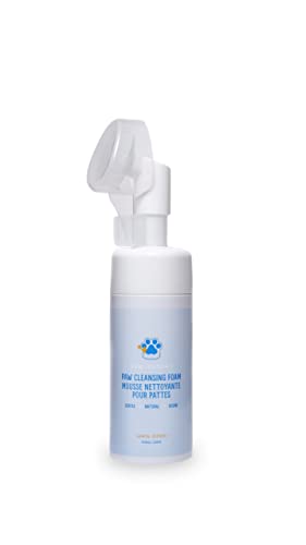 Pawlosophy Paw Cleansing Foam | Gentle No-Rinse Dogs Cats Paw Cleaner | Portable Paw Wash Bottle with Silicone Brush