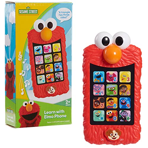 SESAME STREET Learn with Elmo Pretend Play Phone, Learning and Education, Officially Licensed Kids Toys for Ages 2 Up by Just Play