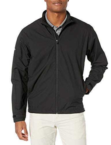 Callaway Men's Long Sleeve Full-Zip Wind Jacket, Wind And Water Resistant, Weather Series, Performance Apparel For Men, Extended Sizes, Black, 3X-Large