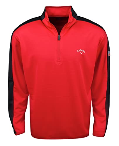 Callaway Golf Waffle Fleece 1/4 Zip Pullover Lychee Extra Large