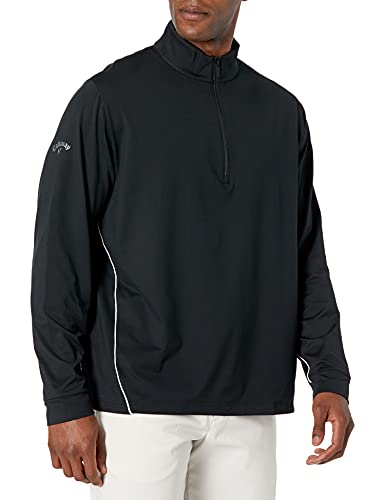 Callaway mens Swing Tech Lightweight 1/4 Zip Golf Pullover Jacket, Caviar, X-Large US