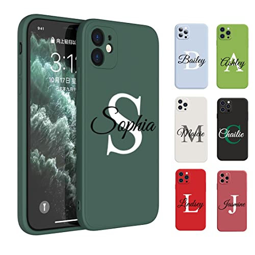 BOSTEPY Custom Case for iPhone 15 14 13 12 Pro Max 11 Mini Xr Xs X 7 8 Plus SE 2020 2022 6s 6, Customize Personalized Name Handwritten Style Premium Liquid Silicone Rubber Phone Cover