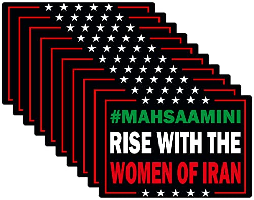 10 Pack Rise with The Women of Iran Stickers #Mahsaamini Stickers Women Life Freedom Reflective Decals Laptop Bumper Decal Window Waterproof Car Stickers
