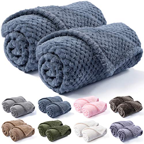 Dog Blanket or Cat Blanket or Pet Blanket, Warm Soft Fuzzy Blankets for Puppy, Small, Medium, Large Dogs or Kitten, Cats, Plush Fleece Throws for Bed, Couch, Sofa, Travel (S/24" x 32", Blue)
