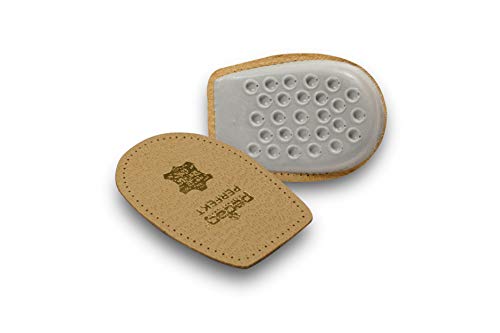 Pedag Perfect Shock Absorbing Heel Pads, Vegetable Tanned Leather and Latex Rubber, Tan, Small (5 to 7L)