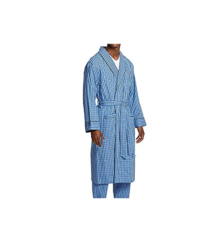 Nautica mens Long-sleeve Lightweight Cotton Woven-robe bathrobes, French Blue, Small-Medium US