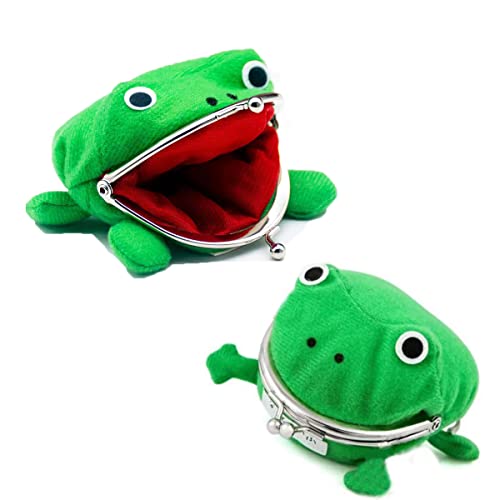 Frog Coin Wallet, Anime Cosplay Plush Frog Coin Purse Green Cartoon Frog Money Pouch Novelty Toy School Prize for Halloween Gifts(1pc)
